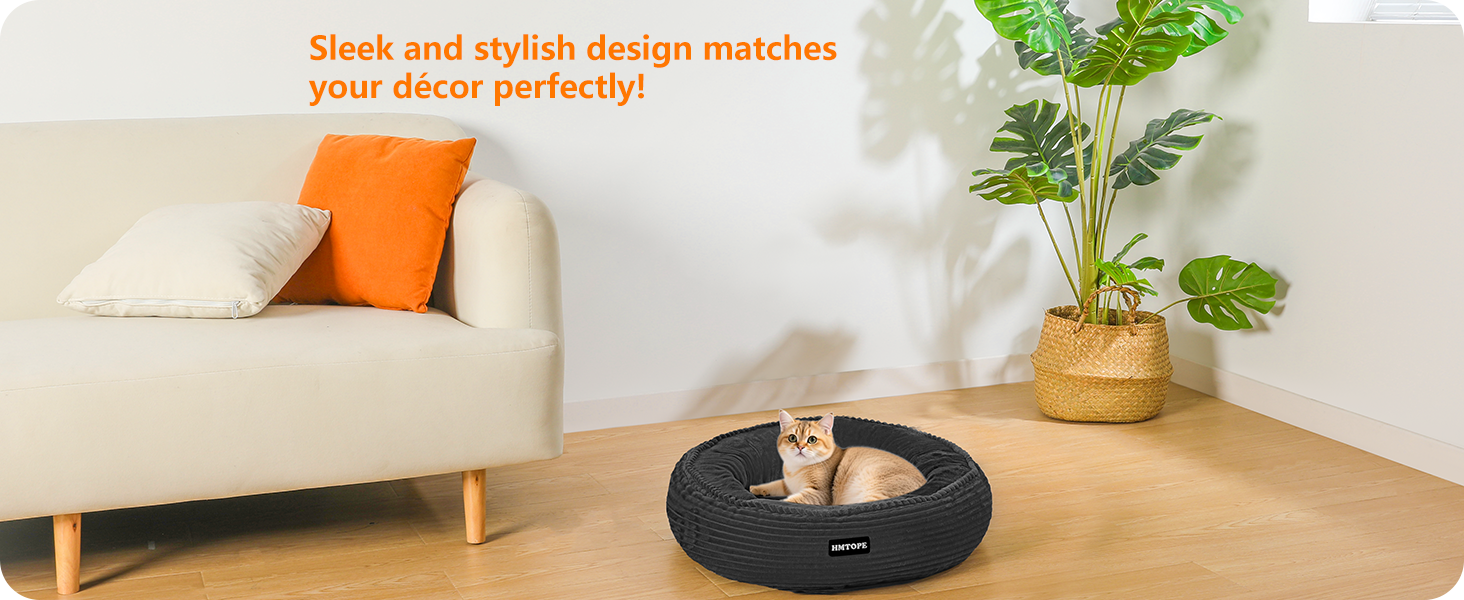 Кругле ліжко для собак та котів, м'яке, зручне, Ø 50 см, темно-сірий колір, 50x50x18 см