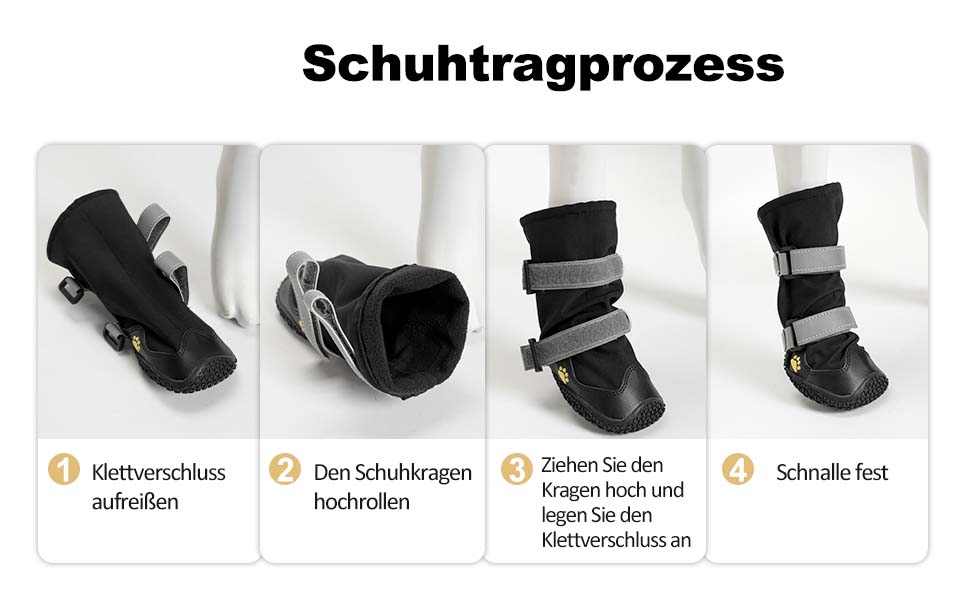 Водонепроникні собачі чоботи з неслизькою підошвою та світловідбиваючими смугами. Чоботи для собак з міцної шкіри та гумової підошви, захист лап для собак маленьких, середніх та великих порід. 4 шт. (Розмір L, Чорний)