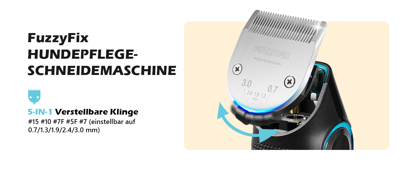 Машинка для стрижки собак Leise з LED-підсвічуванням, 2 швидкості, для догляду за обличчям, вухами, лапами. Блакитна