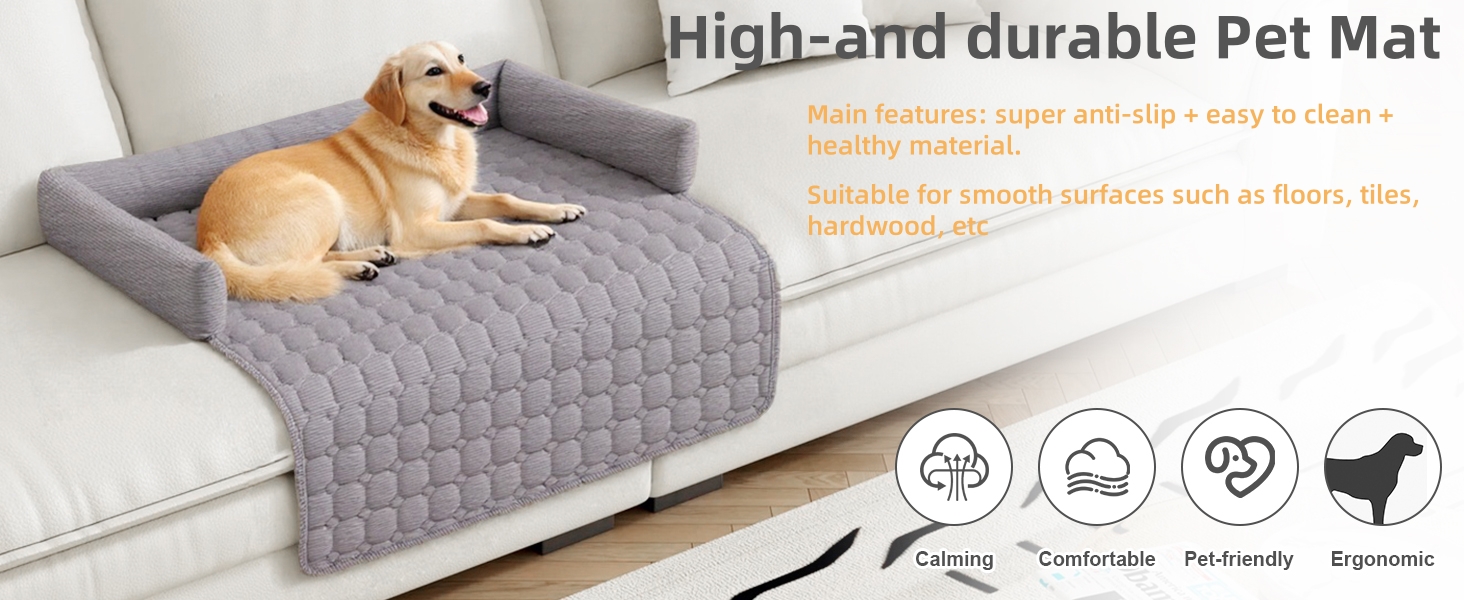 OKYUK Преміум лежанка для собак - захист дивану для тварин, ручної роботи та пральна подушка для собак, м'яка лежанка для собак для всіх розмірів (Корд Кава, 75 x 75 см) 75 x 75 x 10 см Корд Кава