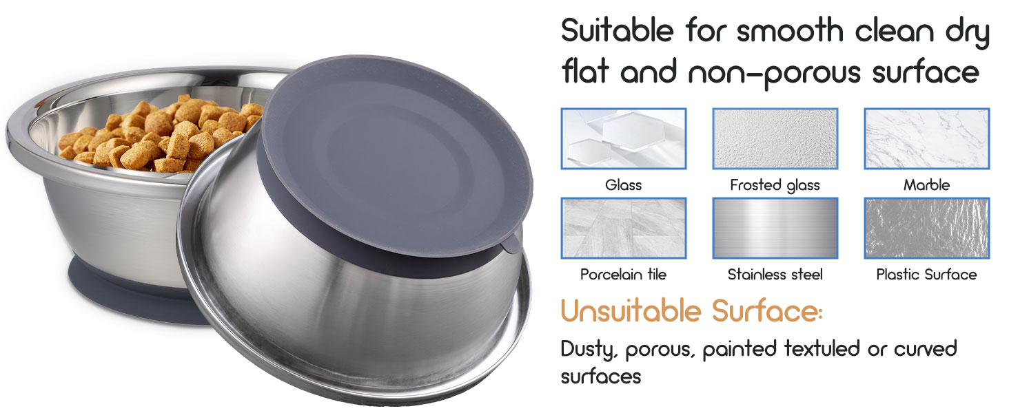 Набори мисок для собак QANIUOS з нержавіючої сталі (2 шт.), неслизькі, об'єм 2200 мл, для великих та середніх собак