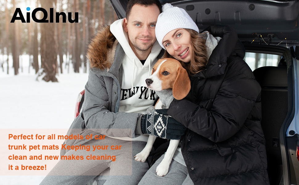 Захист для багажника автомобіля від бруду для собак AiQInu з боковинами та захистом краю завантаження, універсальний килимок для багажника автомобіля для собак, водонепроникний, неслизький, стійкий до подряпин, підходить для автомобілів, універсалів, мінівенів та позашляховиків