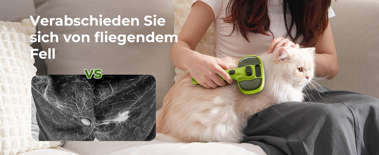 Побутова щітка для котів Pecute з парою та спреєм, багатофункціональна, для довгошерстих котів та собак, великий резервуар для води, масажна щітка, тільки прохолодний туман (зелена)