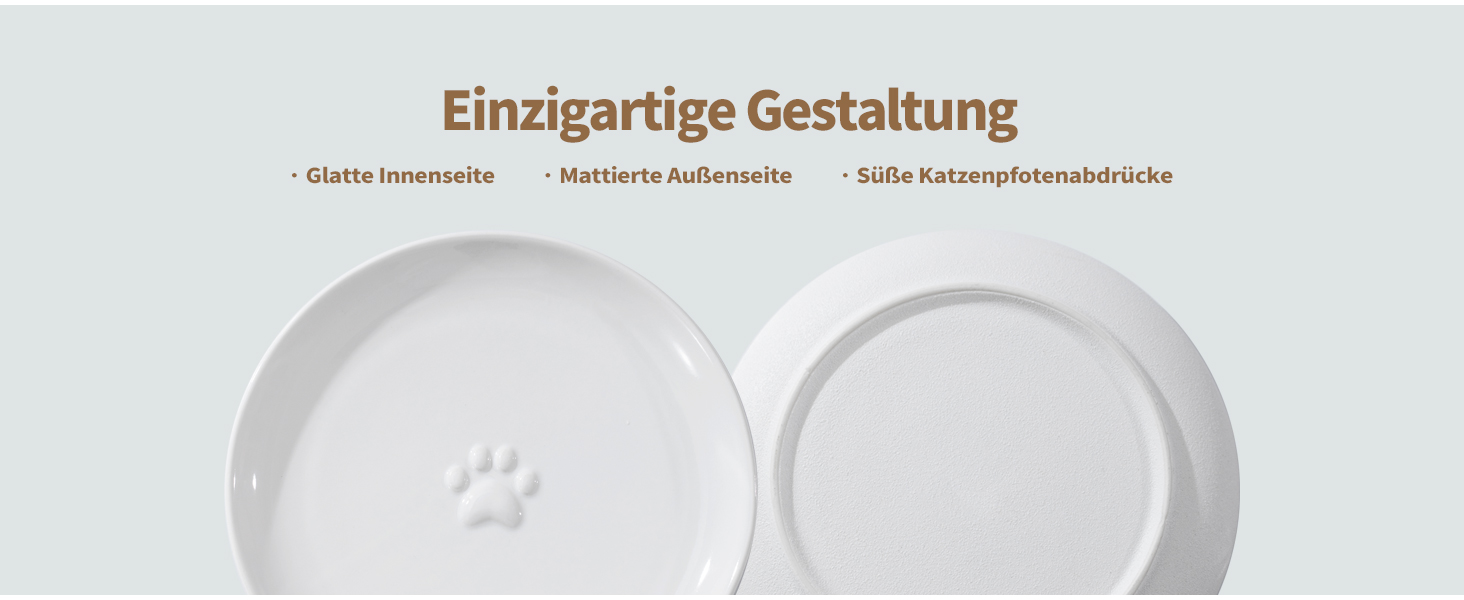 Набори керамічних мисок для котів Havniva (3 шт.) - широкі, білі, для вологого та сухого корму