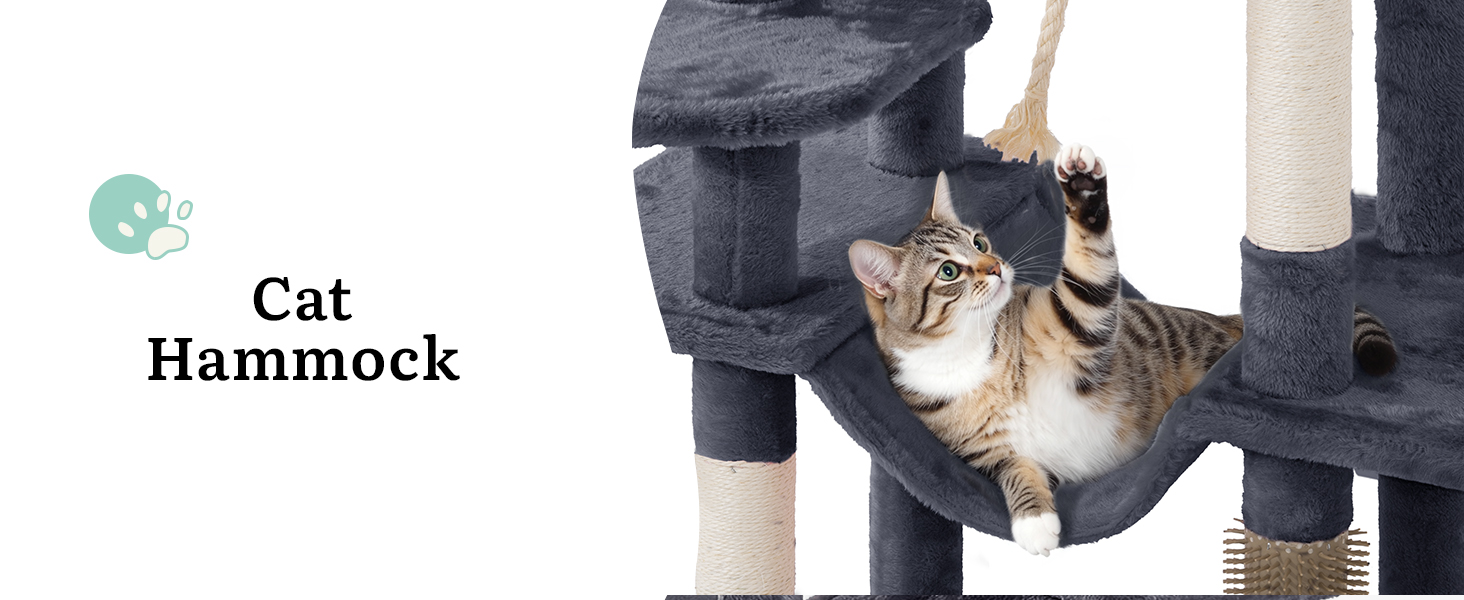 Дерев'яний комплекс для котів YITAHOME з подряпальниками, будиночком та лежаками, 157 см, сірий