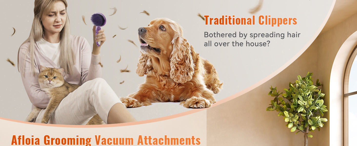 Насадка для пилососа Afloia для шерсті тварин: собака, кіт. Комплект для догляду за тваринами з подовжувачем та адаптером