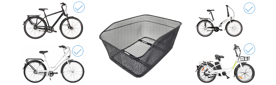 Металевий задній кошик для велосипеда, великий, стабільний, з аксесуарами для монтажу. Підходить для собак, покупок, пікніків, шкільних рюкзаків. Модель L2