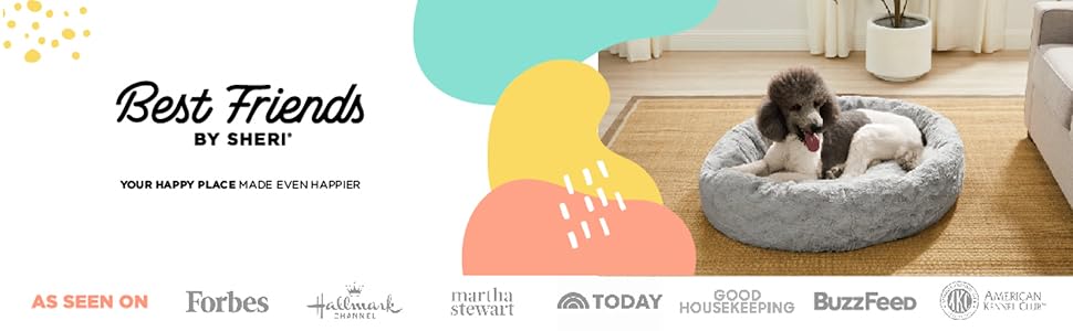 Круглий лежак для тварин Sheri The Original Calming Donut Lux - Сірий, 76 x 76 см