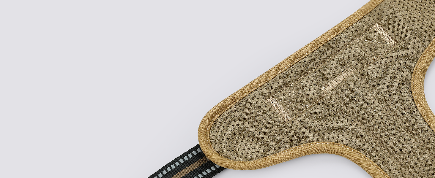 Нашийник для собак Rabbitgoo середнього розміру, анти-тяговильний, регульований з ручкою, міцний, з металевими пряжками, для піших прогулянок (M, L), камуфляжний, коричневий