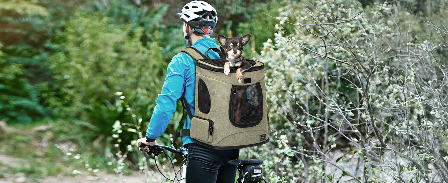 Рюкзак для котів та собак Petsfit - зелений, до 5 кг, з сіткою та регульованим ременем