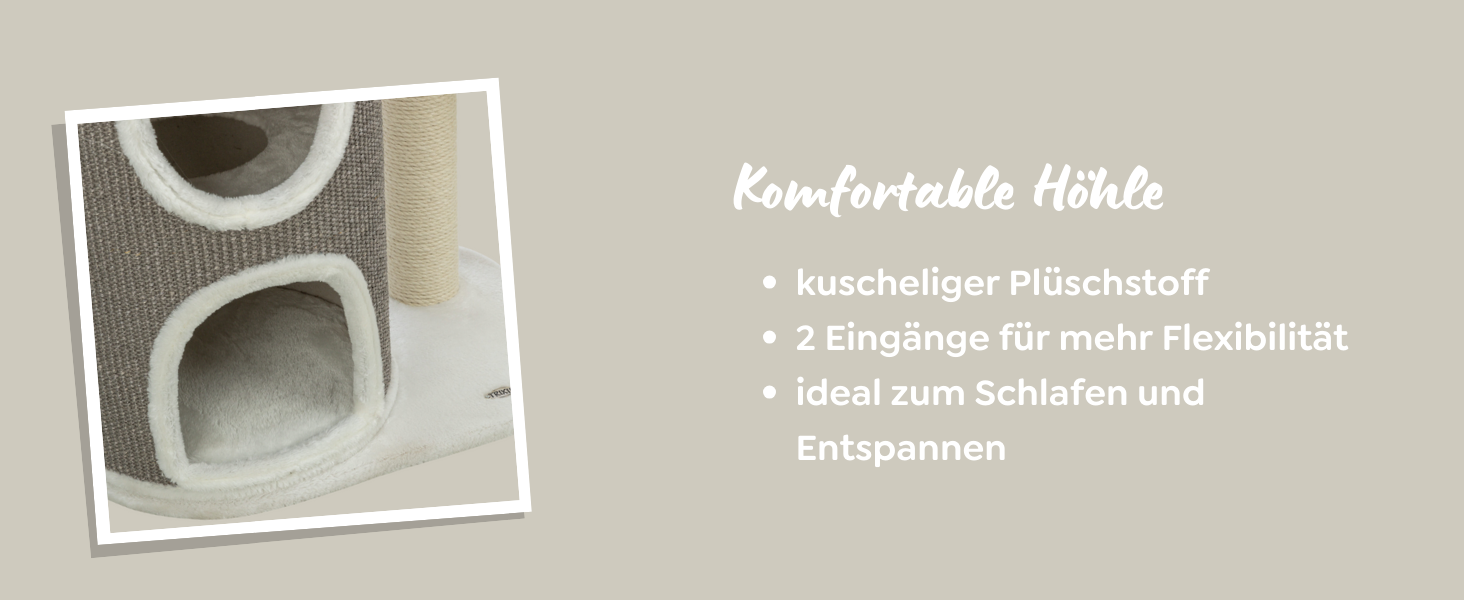 Дерево-подряпування TRIXIE Dante 114 см, бежеве – багатоярусне, з місцями для відпочинку та іграми