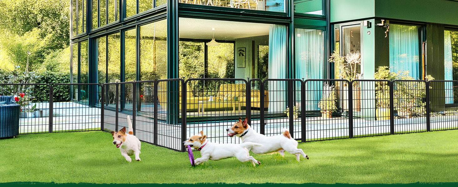 Клітка для собак Yaheetech 8-секційна, 80 см, вольєр для собак, з'єднувальні стержні, складана клітка для собак у квартиру та сад, без інструментів, 80 см висота, 8 шт.