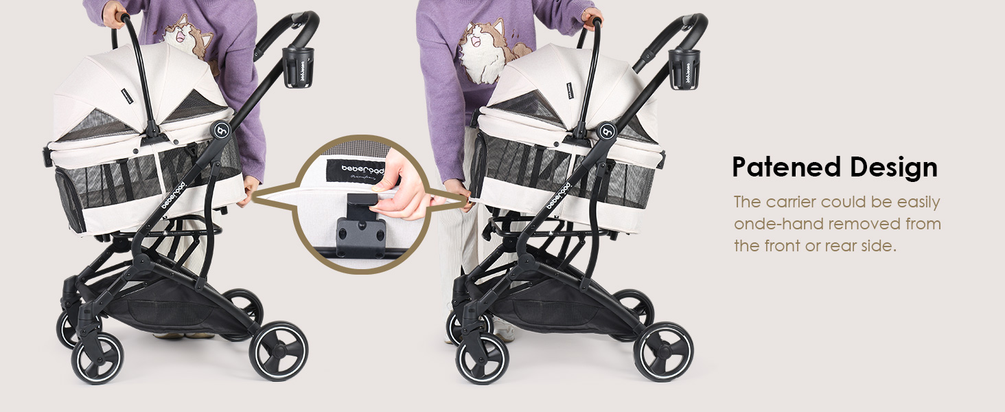 Дитяча та переносна коляска 3 в 1 для собак та котів T3, чорна