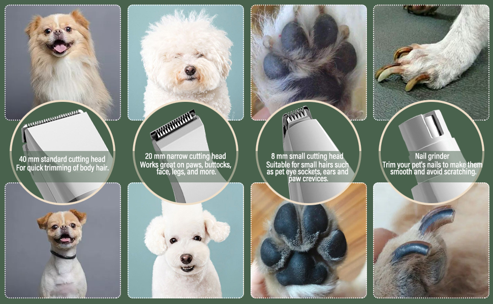 Машинка для стрижки собак EUJAM 4-в-1: професійна, миється (IPX7), для грумінгу лап, очей, вух та обличчя