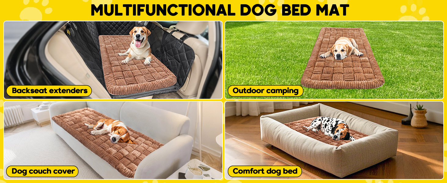 Лоіон килимок для собак в авто, м'який, захист заднього сидіння, великі собаки, антиковзаючий, легко миється, стійкий до подряпин, комфортний, 127x62.5 см, коричневий