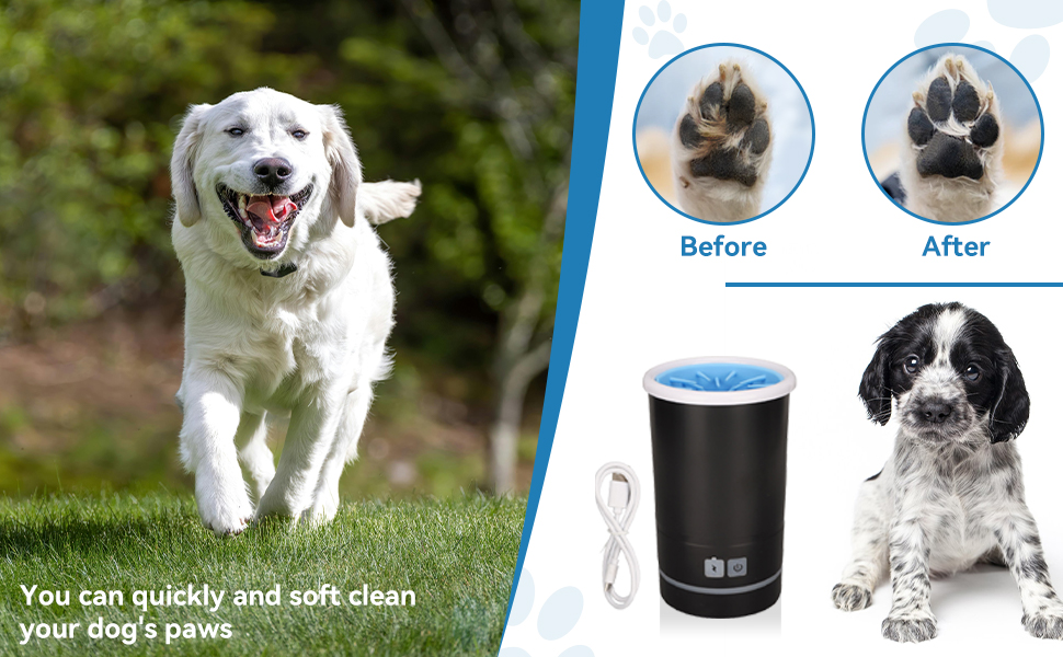 Автоматичний мийка лап для собак, електричний мийник лап, портативний мийник лап, мийка лап для собак маленьких, середніх та великих порід