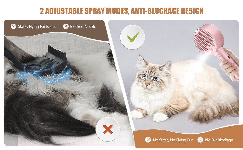 Двостороння щітка для котів з парою 4-в-1: масаж, догляд та видалення шерсті. Біла (рожева)