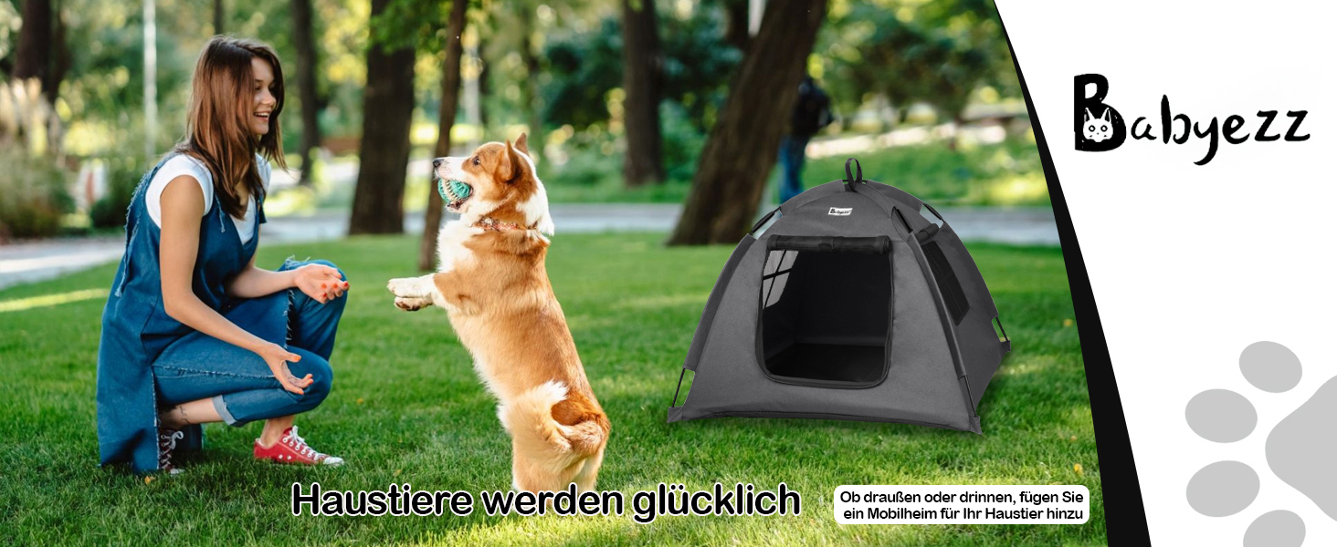 Зручне ліжко-будиночок для собак та котів Babyezz, водонепроникне, дихаюче, для дому та вулиці, сірий колір, розмір S