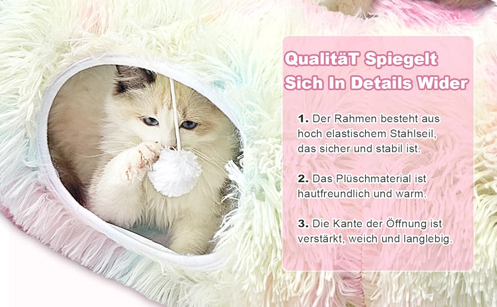 Тунель-ігровий комплекс для котів з лежаком, XXL, з бавовняного плюшу, з іграшками, для котів, кроликів, ховрашків, кольоровий