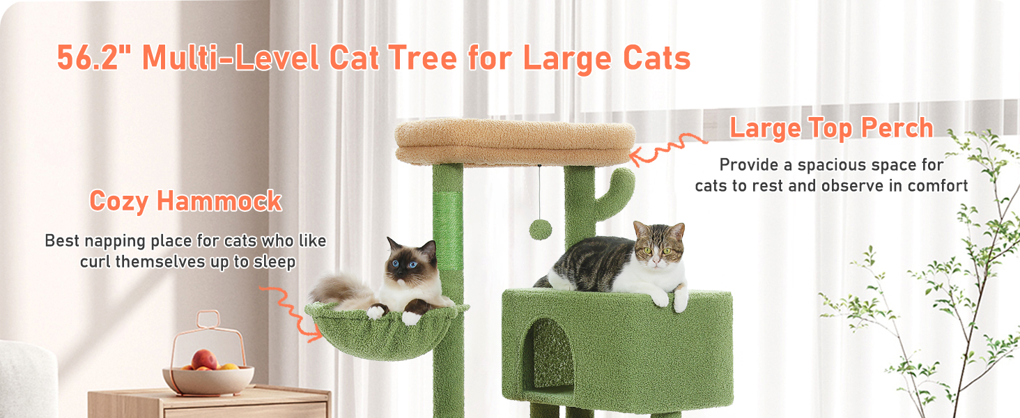 Драбина для котів PETEPELA 143 см з подушкою, когтеточкою та будиночком для котів - велика, зелена