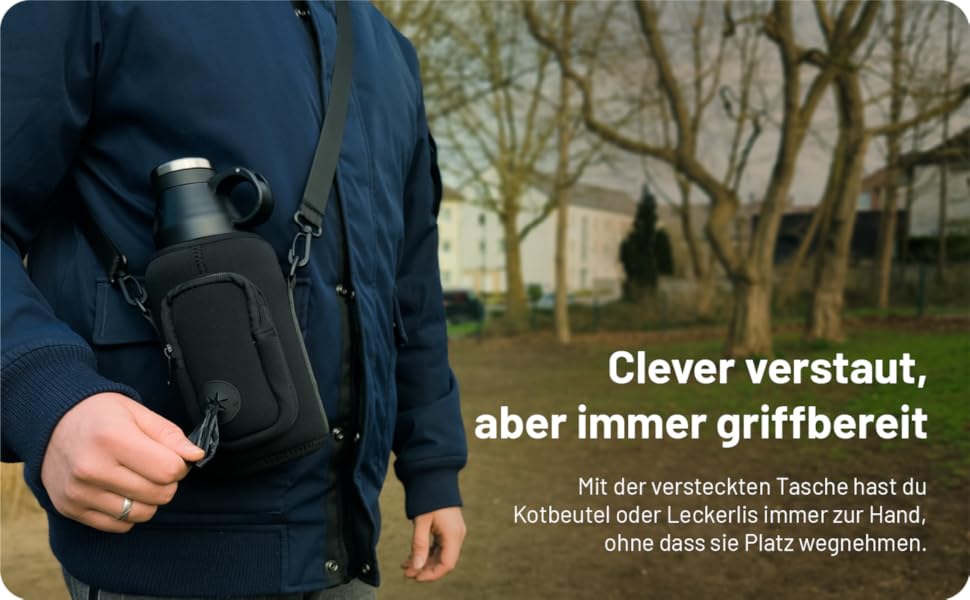 Водяна пляшка для собак TravelBuddy 3-в-1 з мискою та сумкою для перенесення - витоки неможливі, портативна | Поїлка для цуценят та домашніх тварин | Водяні пляшки для собак - подорожі та прогулянки