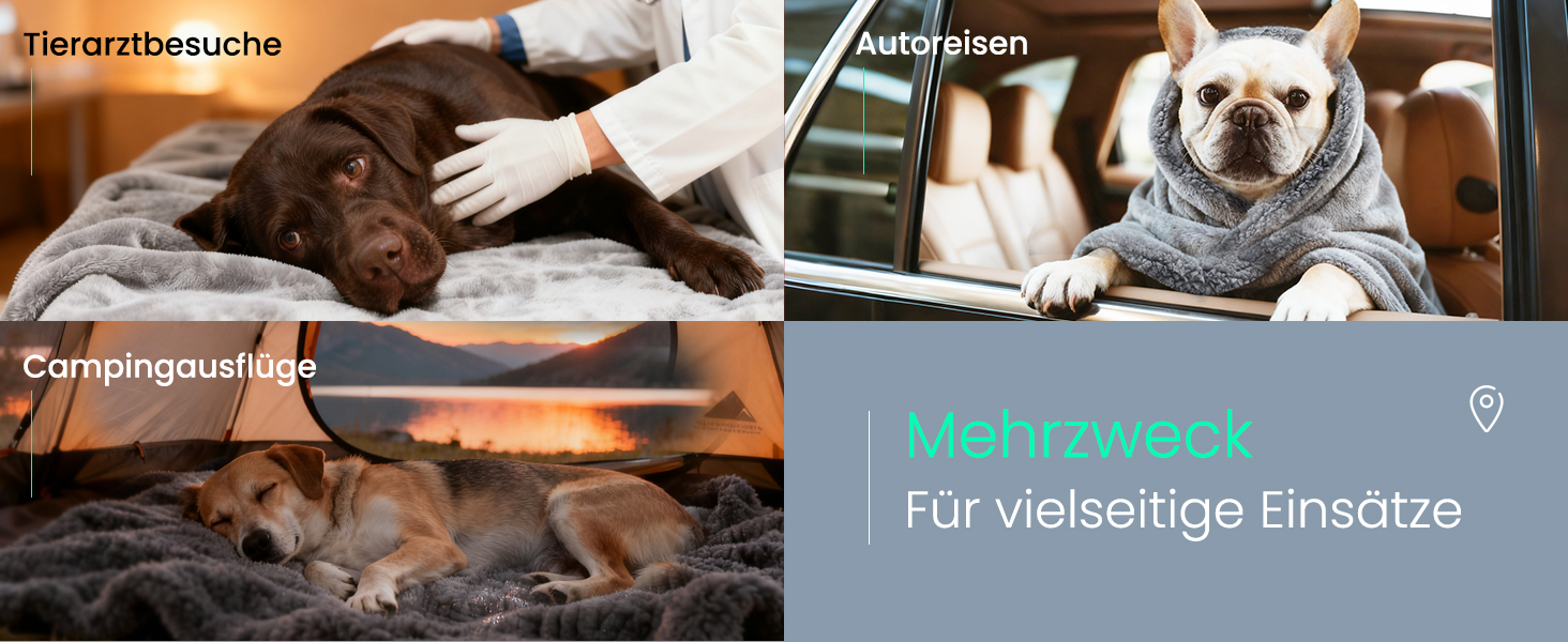 Водонепроникний плед для собак Mora Pets, Extra Dick & Super Warm, 203x152 см, сірий