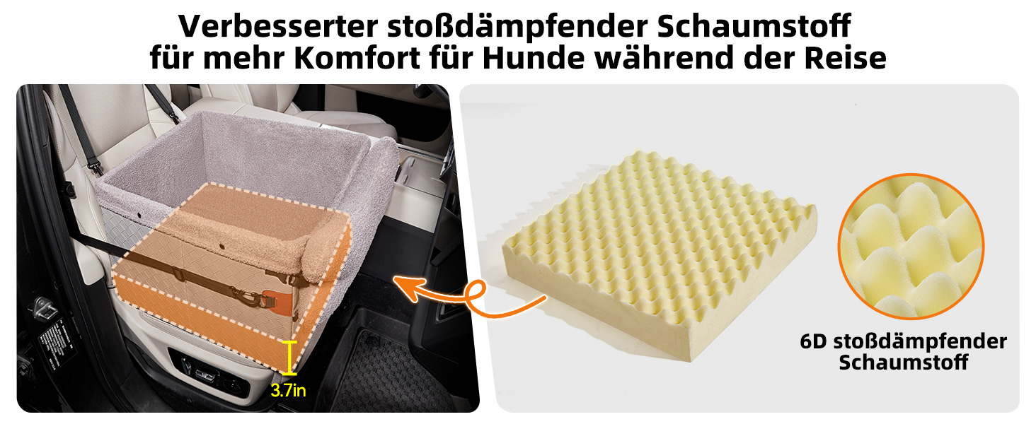 Автокрісло для собак - велике, чорне/сіре, з кишенями та поворотком, для собак середніх та великих порід