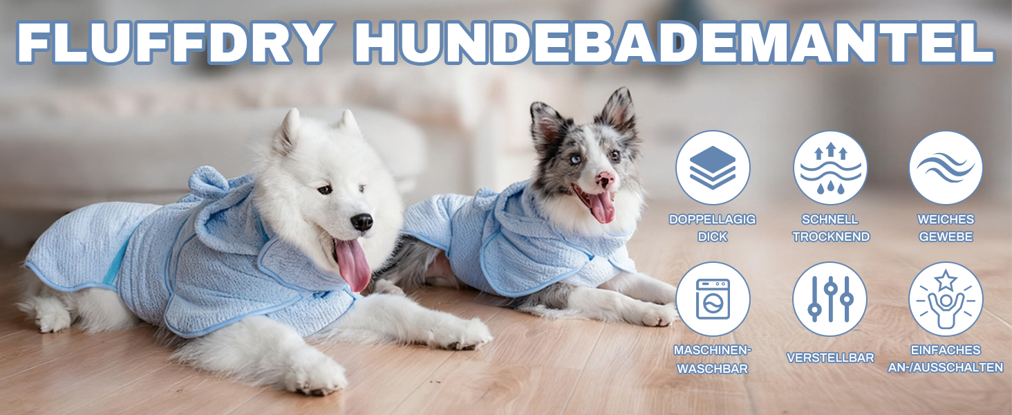 Рушник для собак середніх та великих порід, швидковисихаючий, з мікрофібри, для купання та плавання, довжина спини 40-50 см