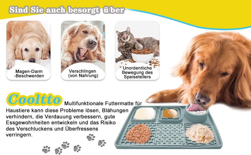 Силіконова килимок-заспокійвач для собак та котів Cooltto з мискою з нержавіючої сталі, з присосками, для грумінгу, миття та тренувань (Сірий, Модель A- 6 в 1 з 59 присосками)