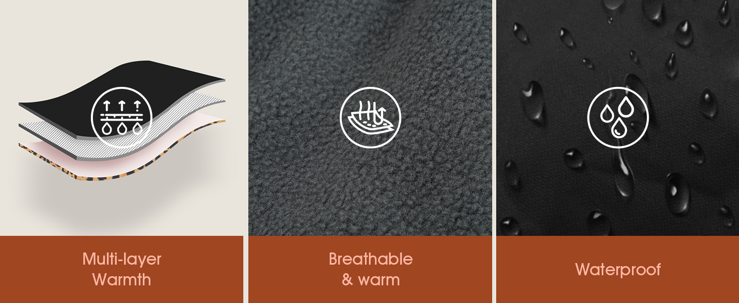 Куртка для собак Kuoser, тепла, водонепроникна, флісова, червона, розмір M