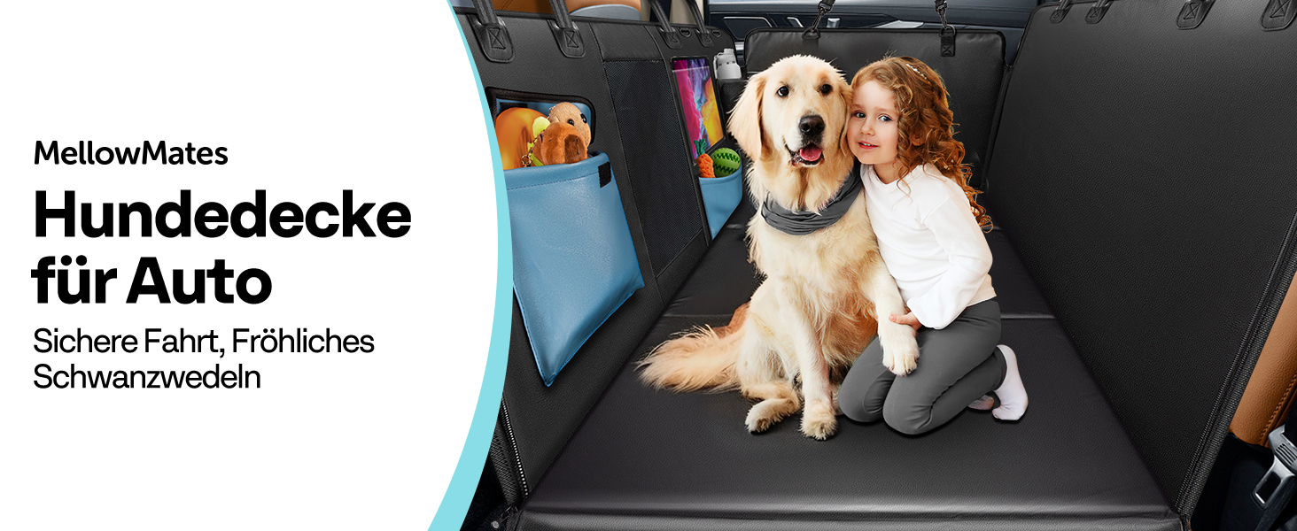 Захист для автосидіння собаки MellowMates: водонепроникний, антикіготок, з боковими захистами та оглядовим вікном. Підходить для SUV та мінівенів.