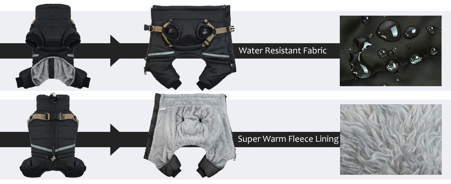 Зимовий теплий одяг для собак S, куртка для маленьких собак, теплий костюм для чихуахуа та бульдога (чорний, S)