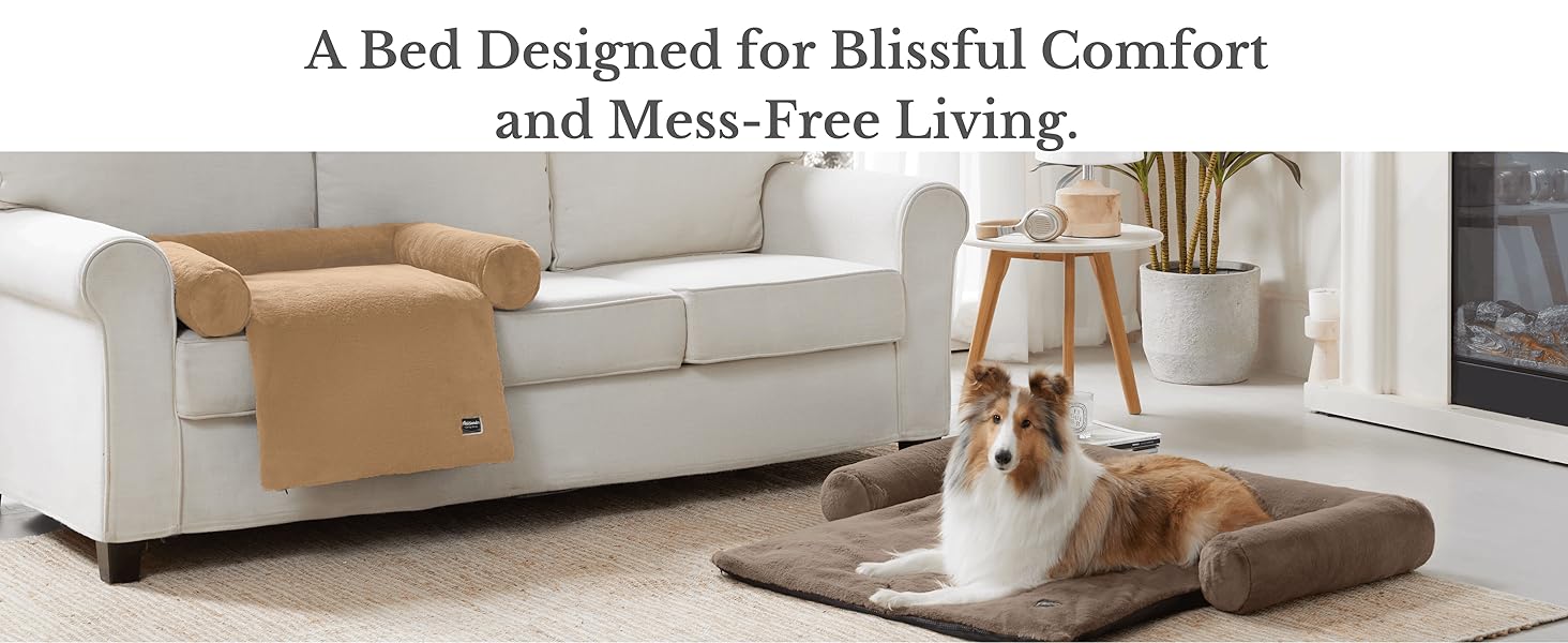 Водонепроникне лежанка для собак та котів Allisandro, велика, світло-коричнева, знімний чохол, захист від небажаних предметів