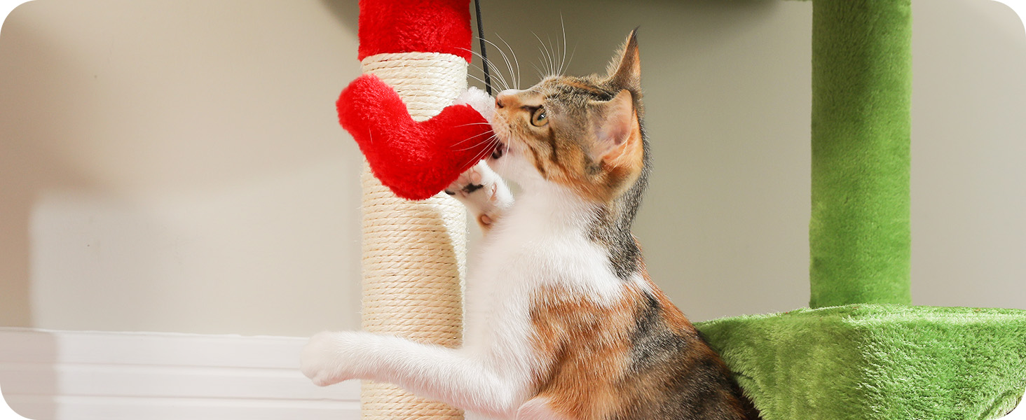 Комплекс для котів PAWZ Road з будиночком, гамаком та когтеточкою, 6-ярусний, 113 см, зелений