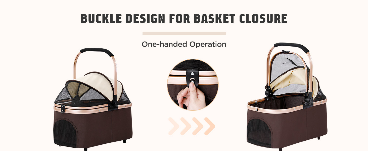 Візок для котів та собак Gimars 20кг, 4-в-1, складання, поворот 360°, гумові колеса, гальмо, захист від дощу, регульована ручка, хакі