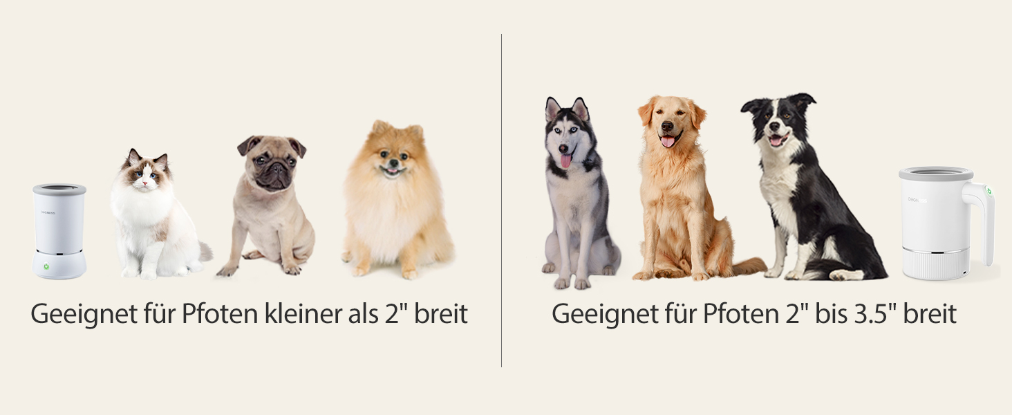 Автоматичний очищувач лап для великих собак DOGNESS, очищувач лап з силікону, Type-C, USB швидка зарядка, 360° очищувач лап для собак для масажу та догляду за брудних кігтів (Зелений)