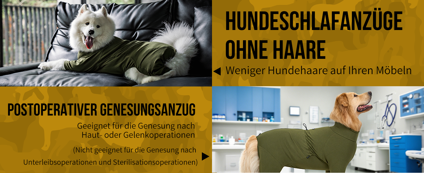 Комбінезон для собак OneTigris FUZZBUD, зелений, L: теплий, еластичний, для собак середніх та великих порід, захист від випадання шерсті, алергії, витікання, ран