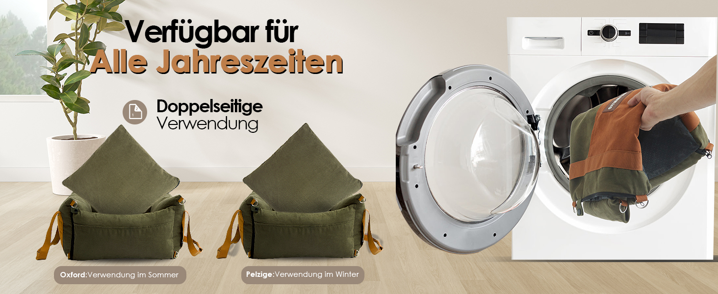 Автомобільний лежак для собак маленьких та середніх порід (до 15 кг), з висувною зоною відпочинку, знімний та пральний, з кишенями та ременем безпеки, зелений