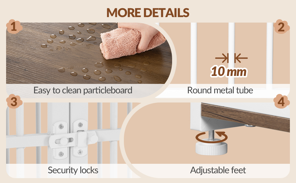 Будиночок для собаки 100x60x70 см, дерев'яний, з 3 дверима, вінтажний коричнево-білий, для середніх та великих порід