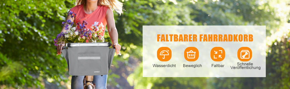 Кошик для велосипеда Lixada, передній, знімний, алюмінієвий, сірий