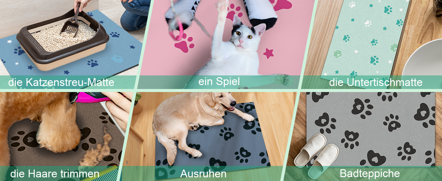 Килимок під миску для собак Bleswin, 30x50 см, водопоглинаючий, антиковзкий, коричневий