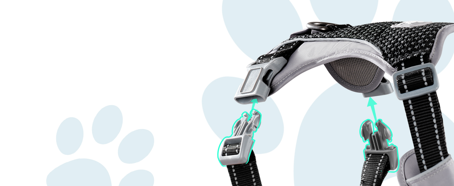 Шлейка для собак Huntboo Anti-Zug, проти вислизання, для малих, середніх та великих собак, не тягне, з світловідбиваючими елементами та 2 карабінами, не дає змогу душитися, регульована для тренувань та бігу (Чорний, S)