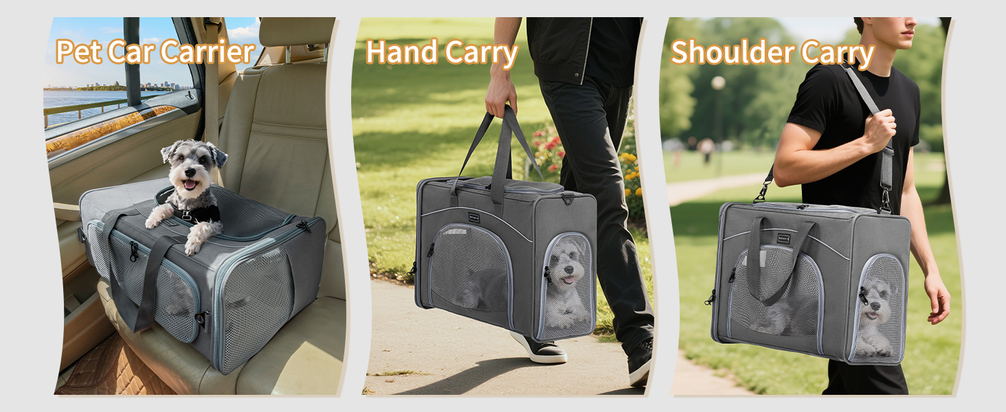 Транспортна сумка для собак та котів Petsfit 55x40x23 - переноска для тварин в літак, авто, поїзд (сірий)