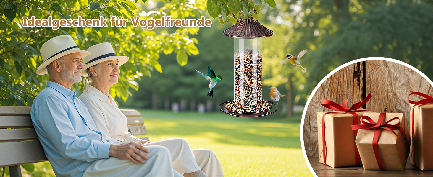 Металевий годівник для птахів, підвісний, 0,36 кг - цілорічне годування, для саду та тераси