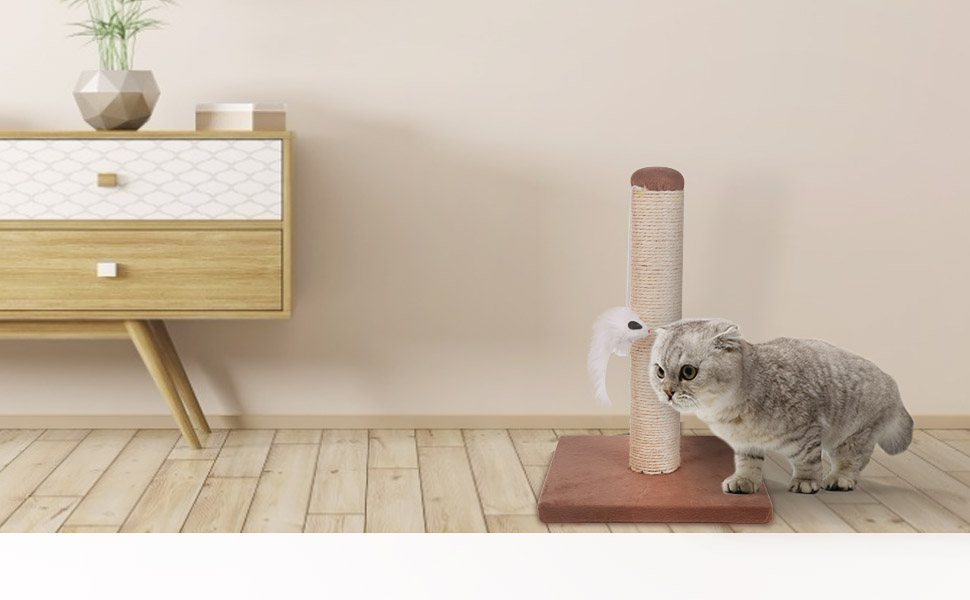 Комплекс для котів Nobleza з сизалевою стійкою, ігровий майданчик для кошенят, центр активності, коричневий, 25*25*35 см