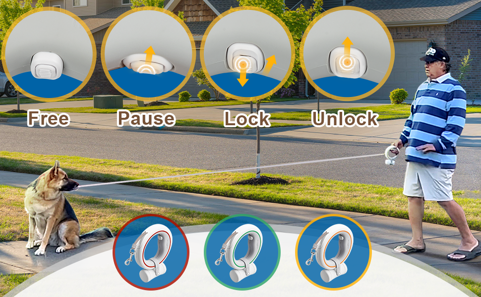 Moestar Висувна повід для собак з контейнером для відходів, рулетка, для маленьких та середніх собак (чорний/зелений)