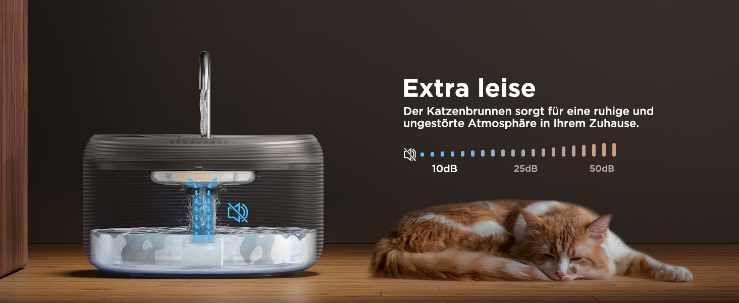 Фонтанчик для котів FEELNEEDY 3.2L - тихий фонтан з 2 режимами потоку, автоматичний поїльник для котів, чорний, з адаптером та 3 фільтрами