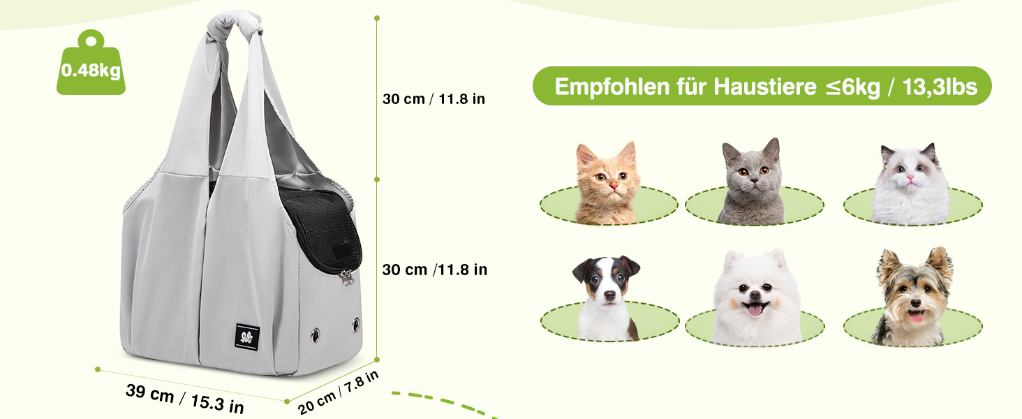 Сумка-переноска для собак та котів ALLSOPETS – легка, дихаюча, для подорожей та відпочинку (Сріблясто-сірий)