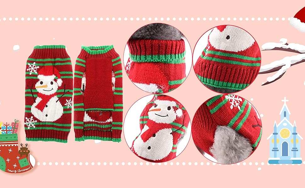 Пуловер для собак з бавовни, костюм для святкування Різдва, теплий зимовий пуловер, костюм для домашнього улюбленця, модна модель, подарунок (XXL, сніговик)
