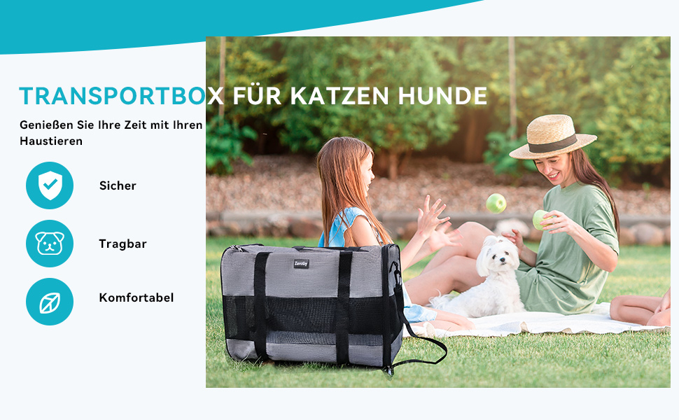 Транспортна сумка для котів та собак, дихаюча та складана, з регульованим плечовим ременем, знімний плюшевий матрац (Сірий, L)